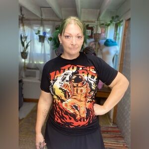 Into the AM Back Red & Orange Fire Astronaut Size Small